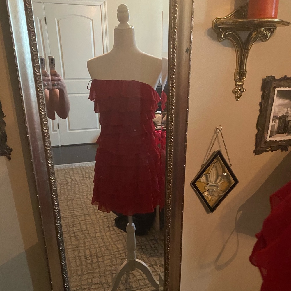 Strapless ruffle dress